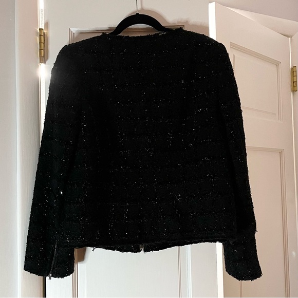 J. Crew Collection Black Sequin Blazer with Zipper Details - Picture 4 of 6